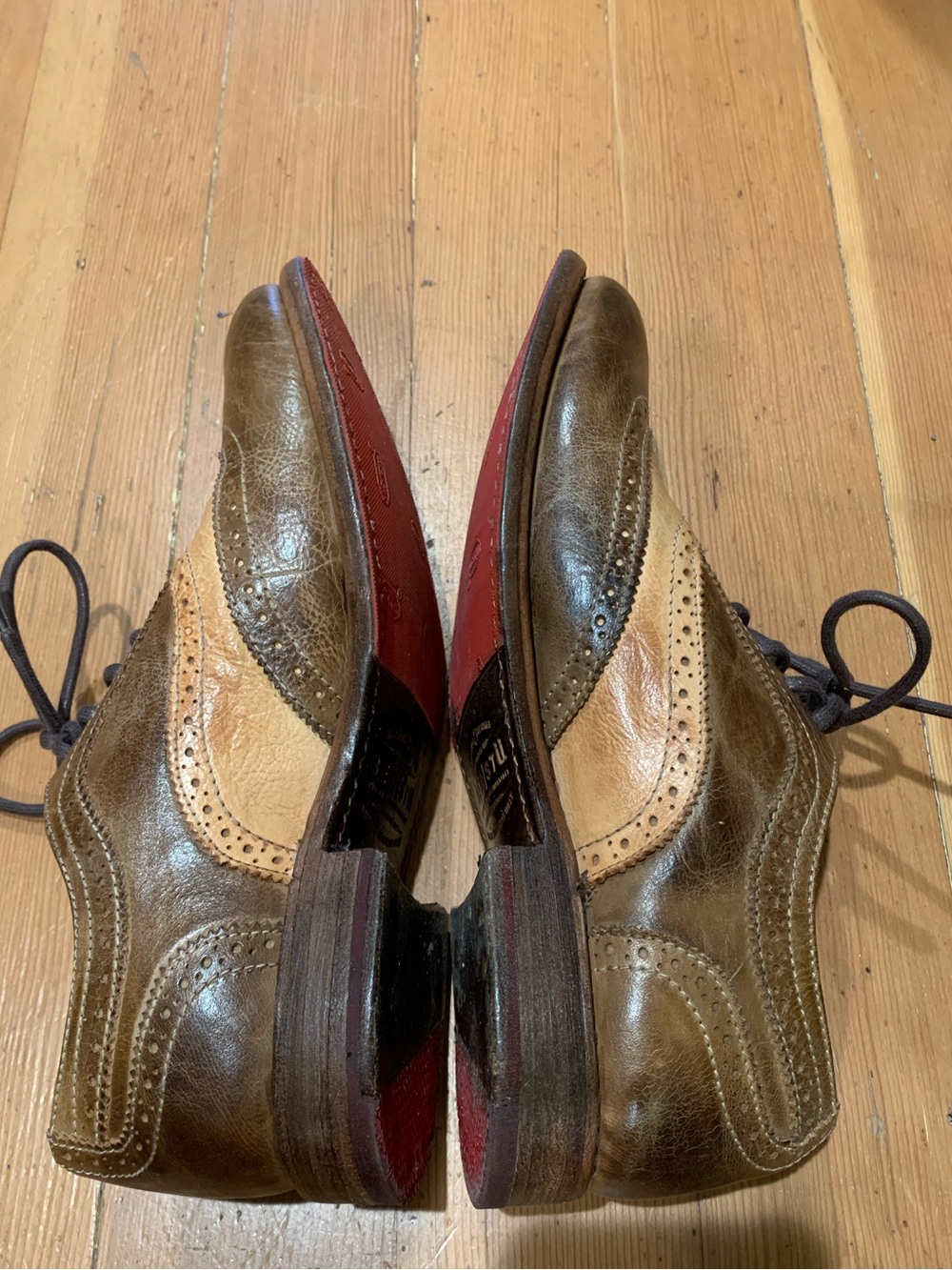 BED|STU Two-Tone Brown & Tan Wingtip Brogues - Picture 3 of 6